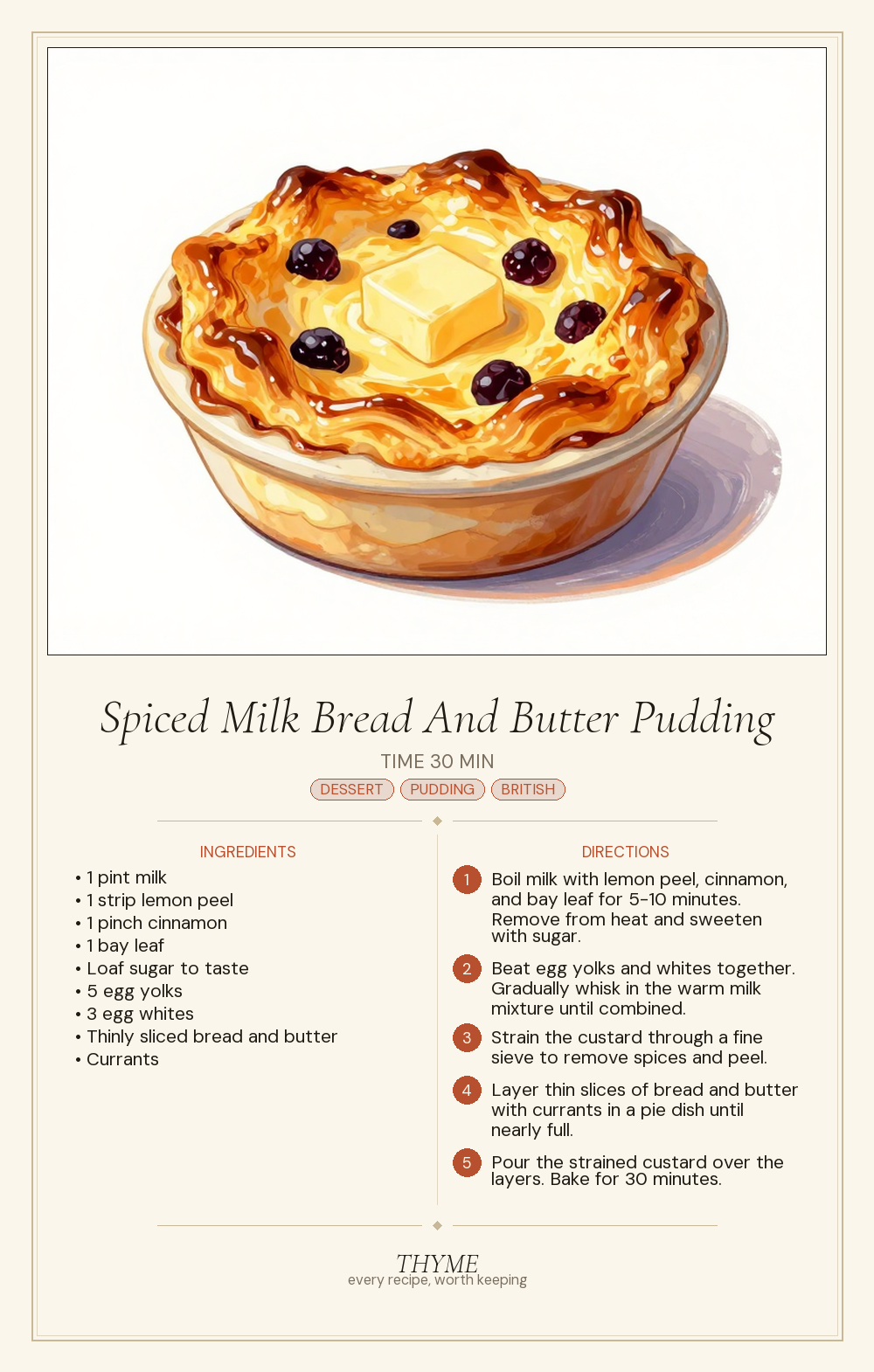Spiced Milk Bread And Butter Pudding
