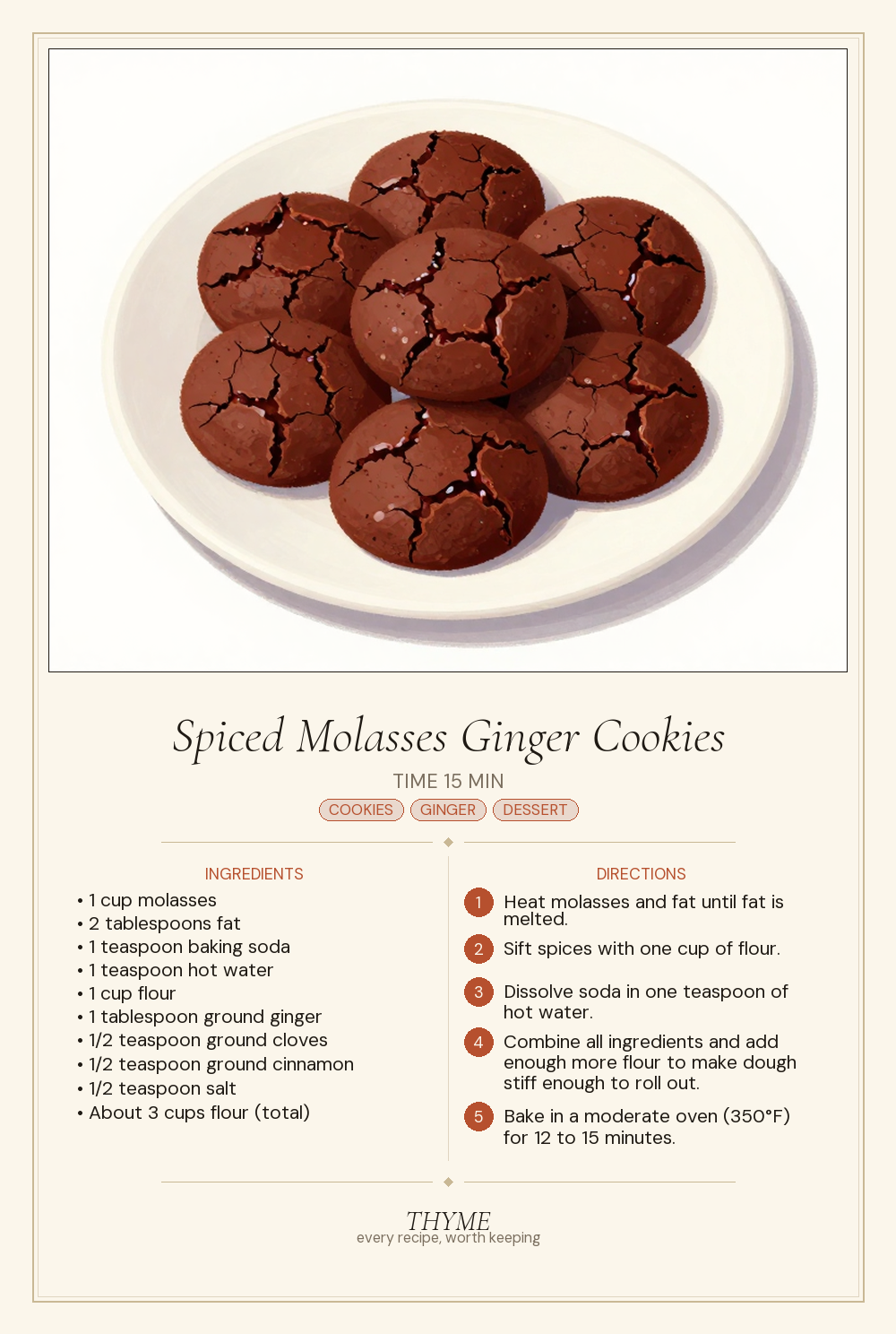 Spiced Molasses Ginger Cookies