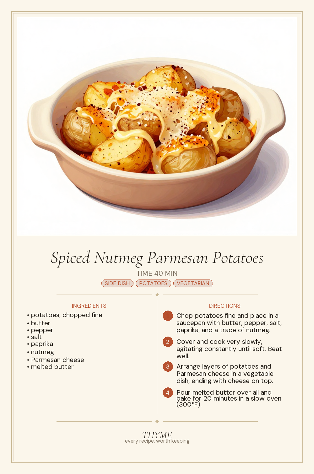 Spiced Nutmeg Parmesan Potatoes