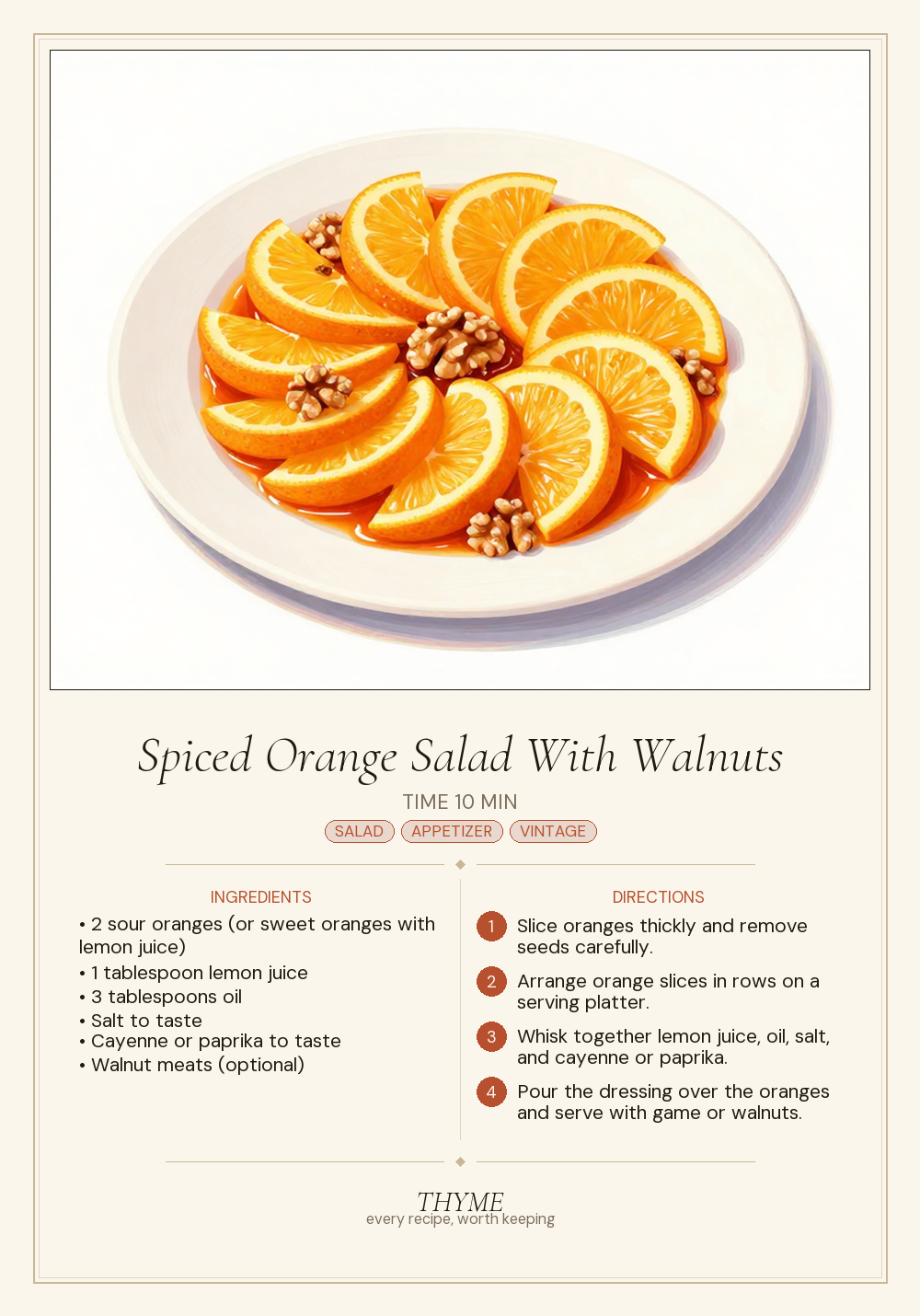 Spiced Orange Salad With Walnuts