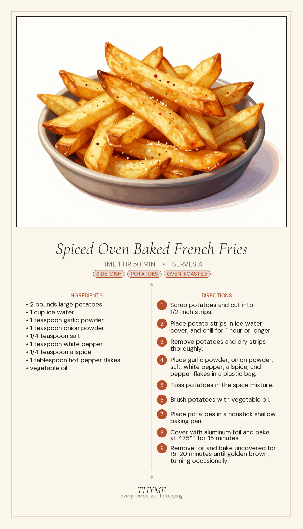 Spiced Oven Baked French Fries