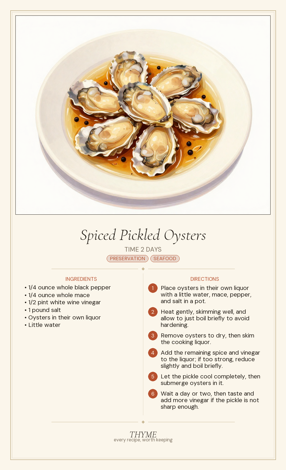 Spiced Pickled Oysters