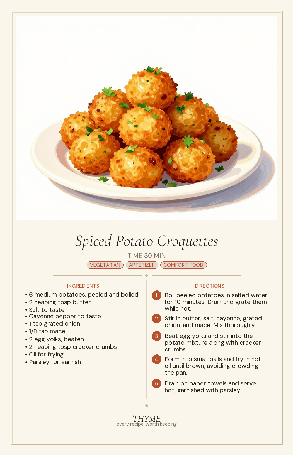 Spiced Potato Croquettes