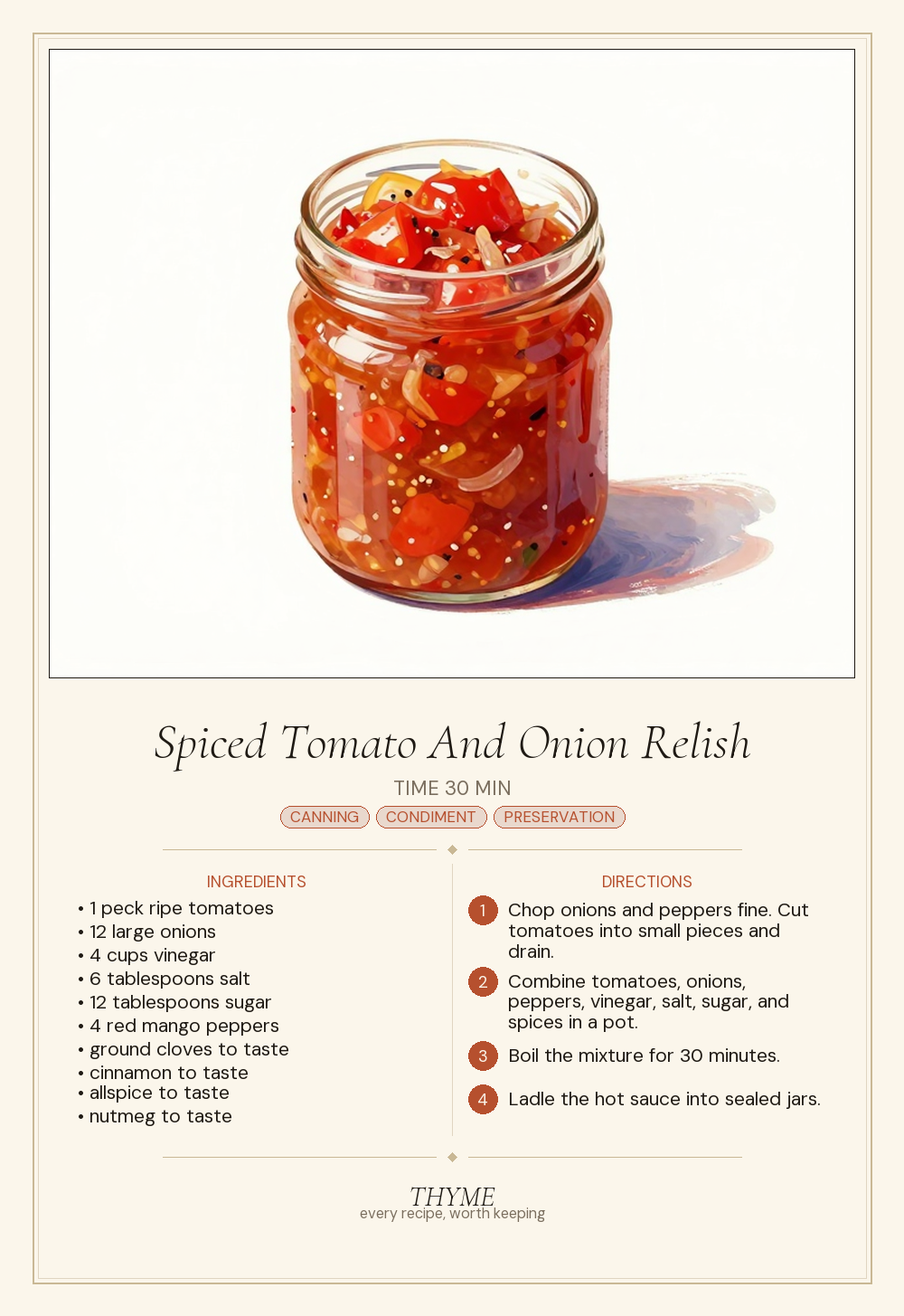 Spiced Tomato And Onion Relish