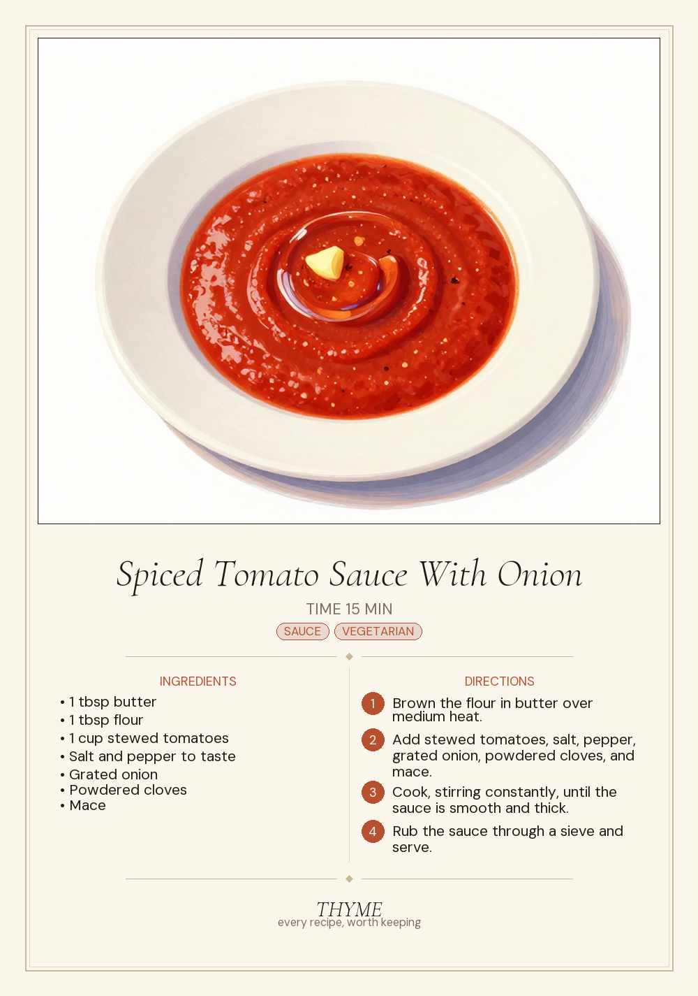 Spiced Tomato Sauce With Onion