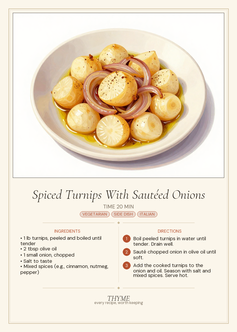 Spiced Turnips With Sautéed Onions