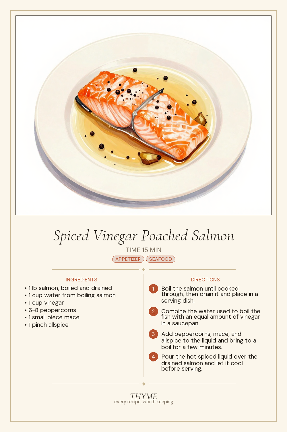 Spiced Vinegar Poached Salmon