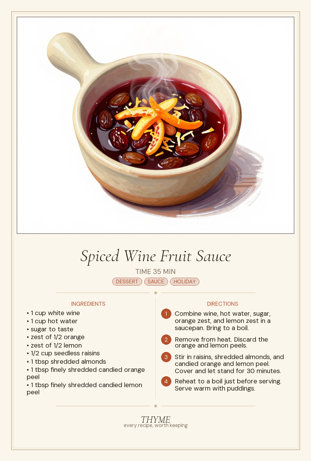 Spiced Wine Fruit Sauce