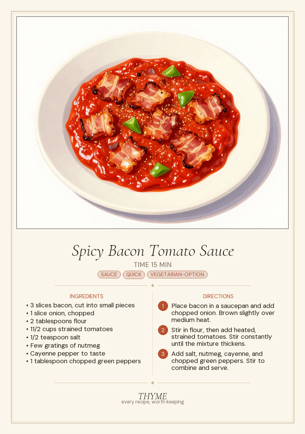 Spicy Bacon Tomato Sauce