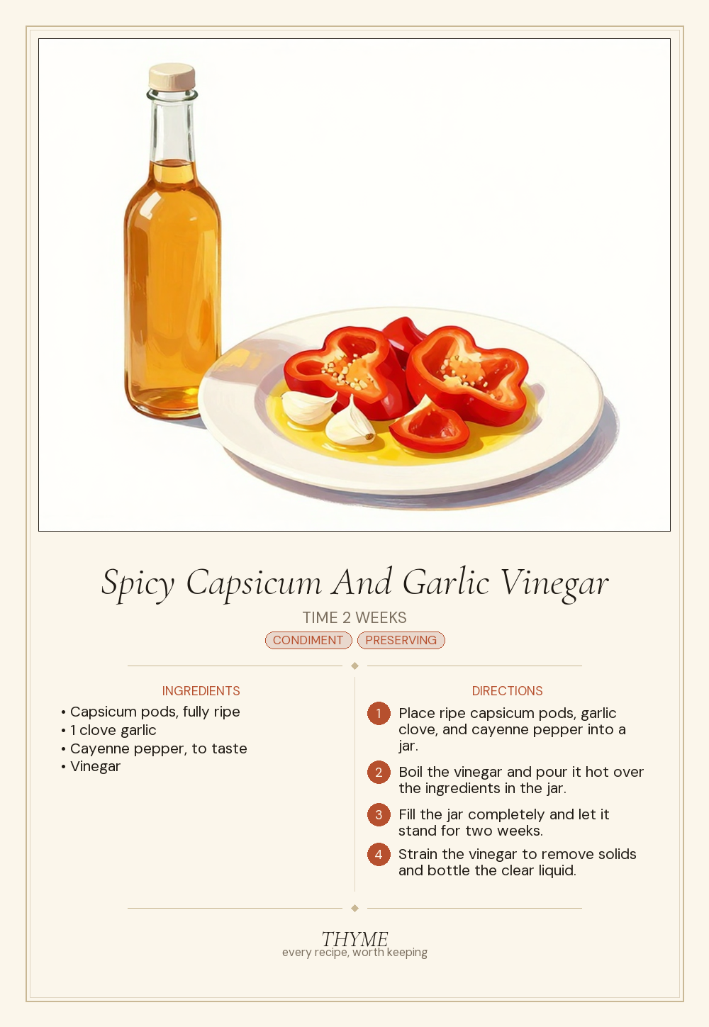 Spicy Capsicum And Garlic Vinegar