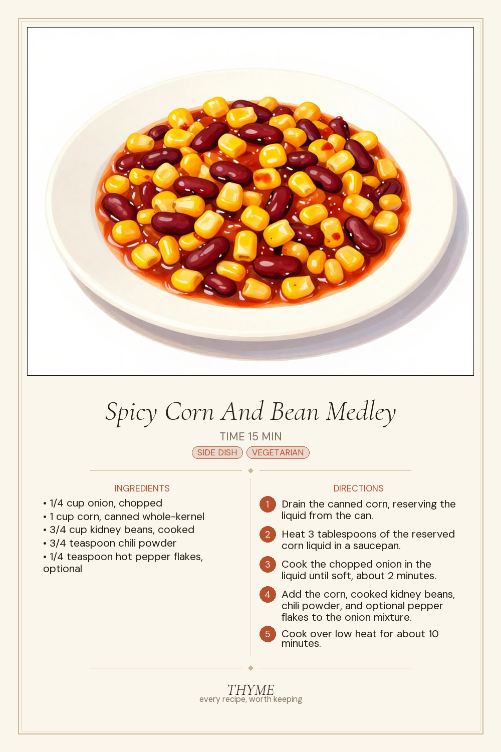 Spicy Corn And Bean Medley