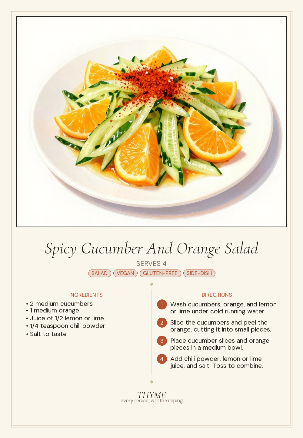 Spicy Cucumber And Orange Salad