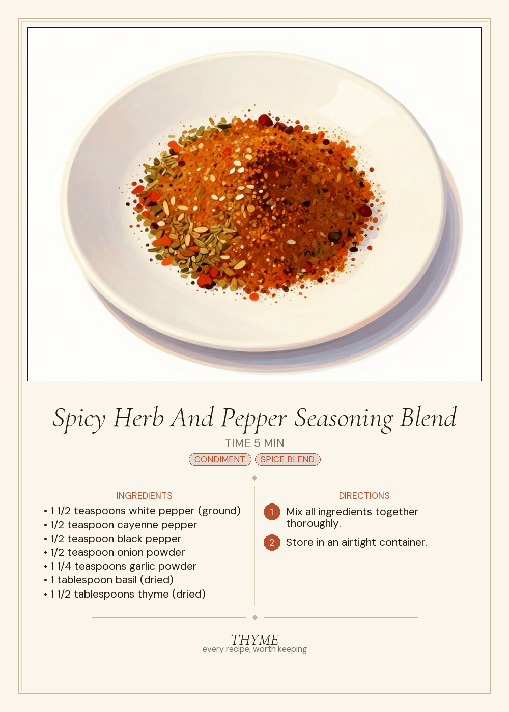 Spicy Herb And Pepper Seasoning Blend