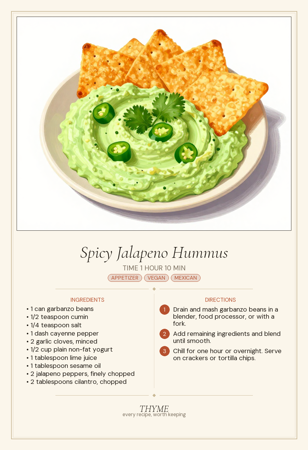 Spicy Jalapeno Hummus