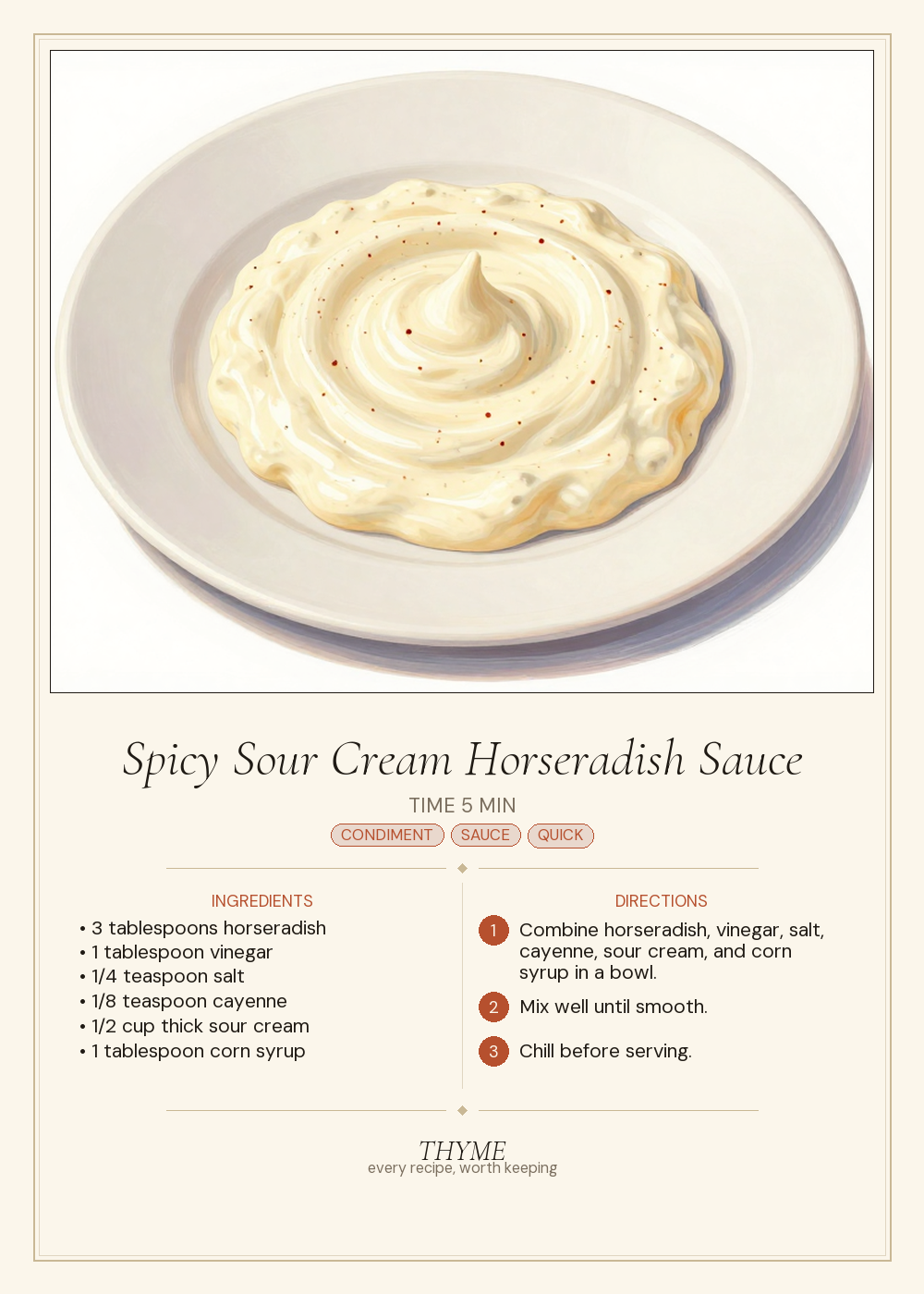 Spicy Sour Cream Horseradish Sauce