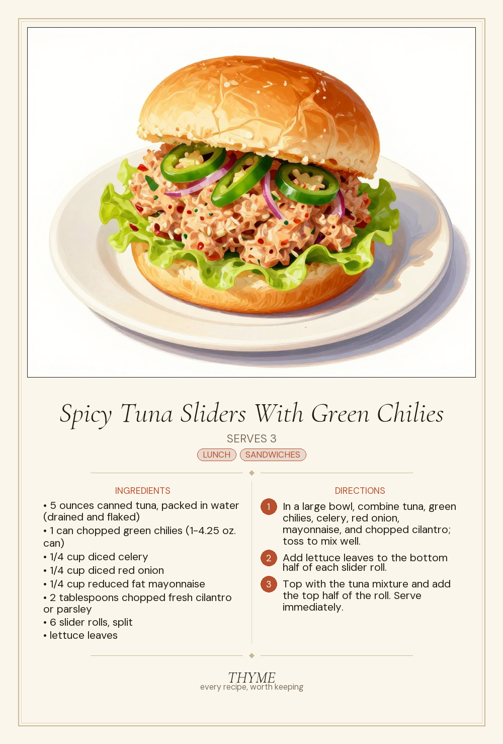 Spicy Tuna Sliders With Green Chilies