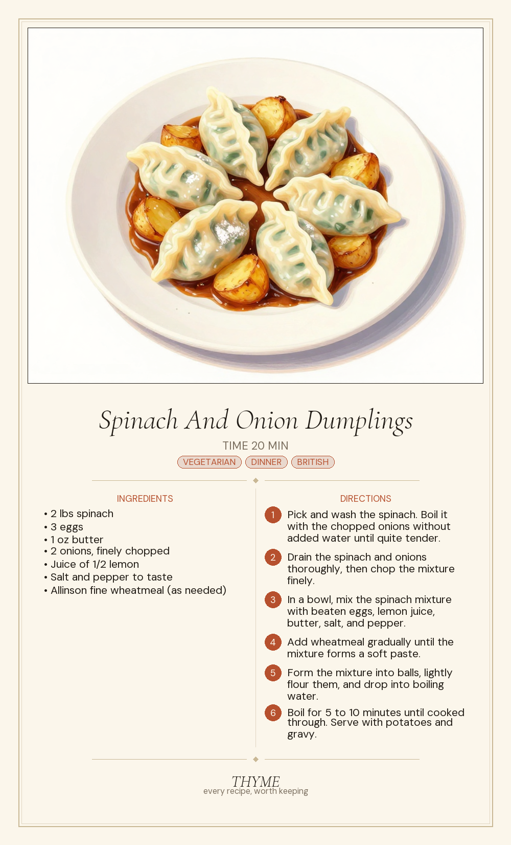 Spinach And Onion Dumplings