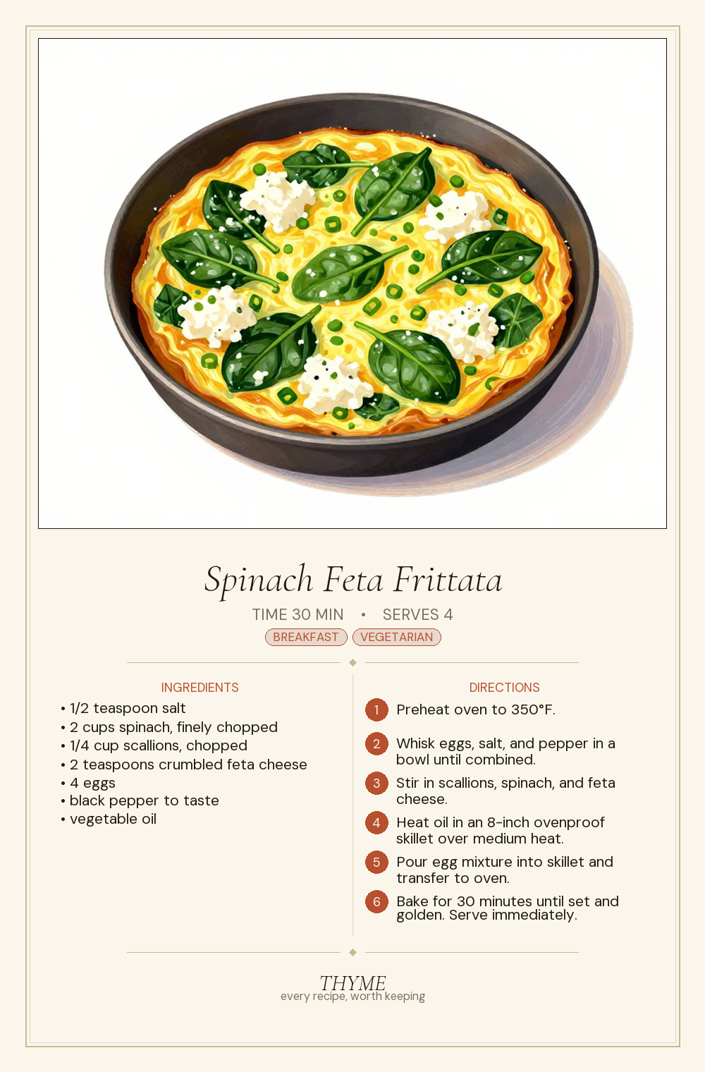 Spinach Feta Frittata