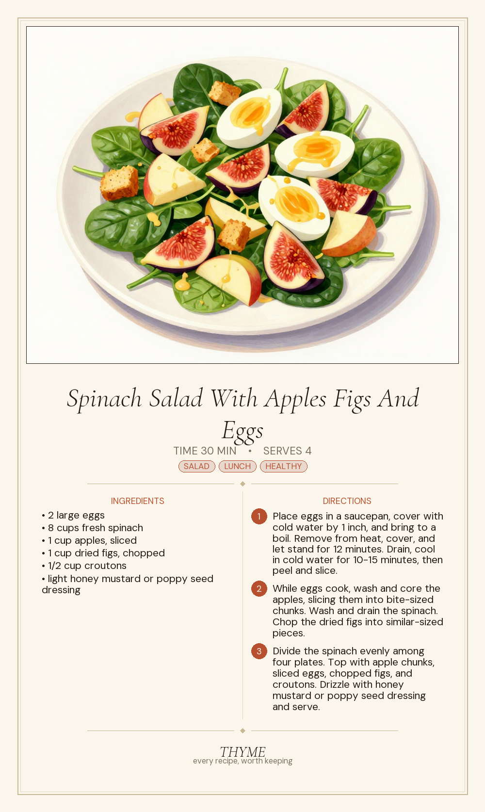 Spinach Salad With Apples Figs And Eggs