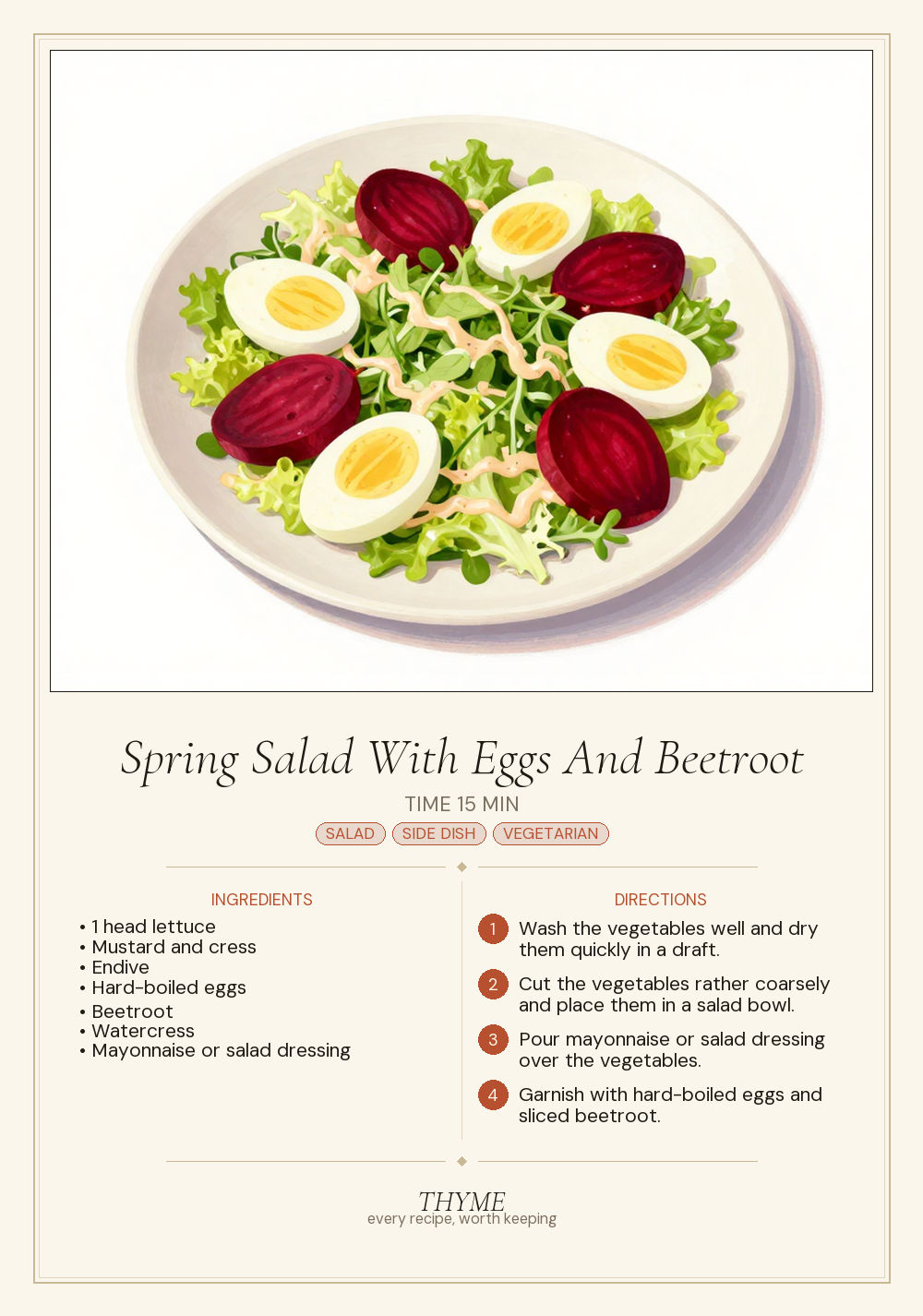 Spring Salad With Eggs And Beetroot