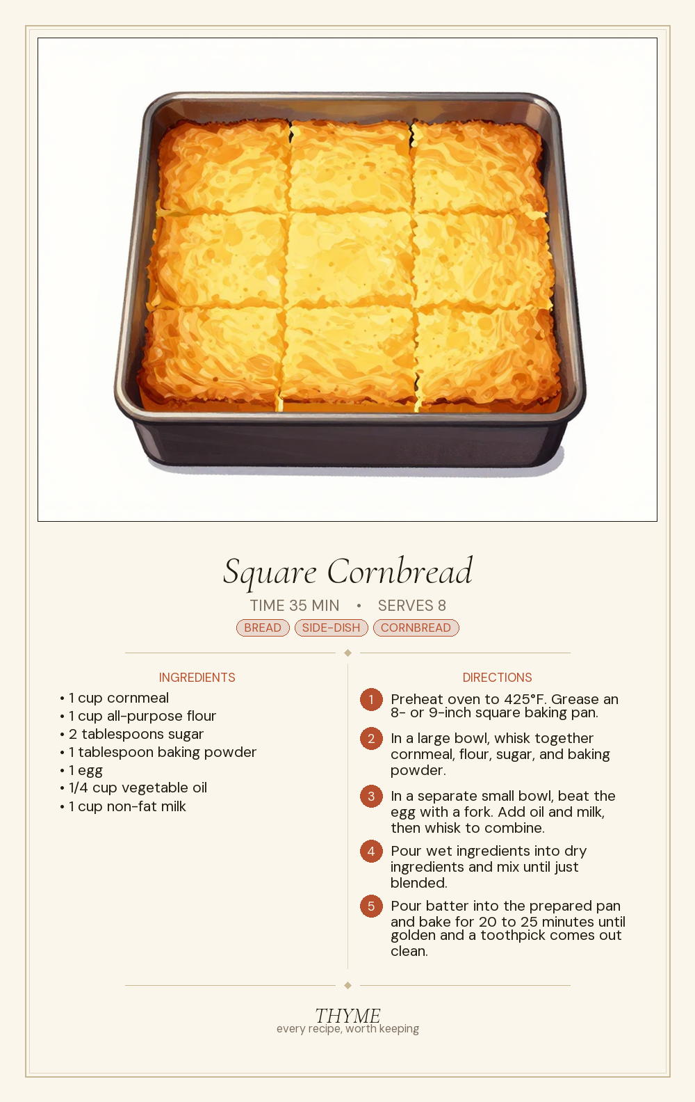 Square Cornbread
