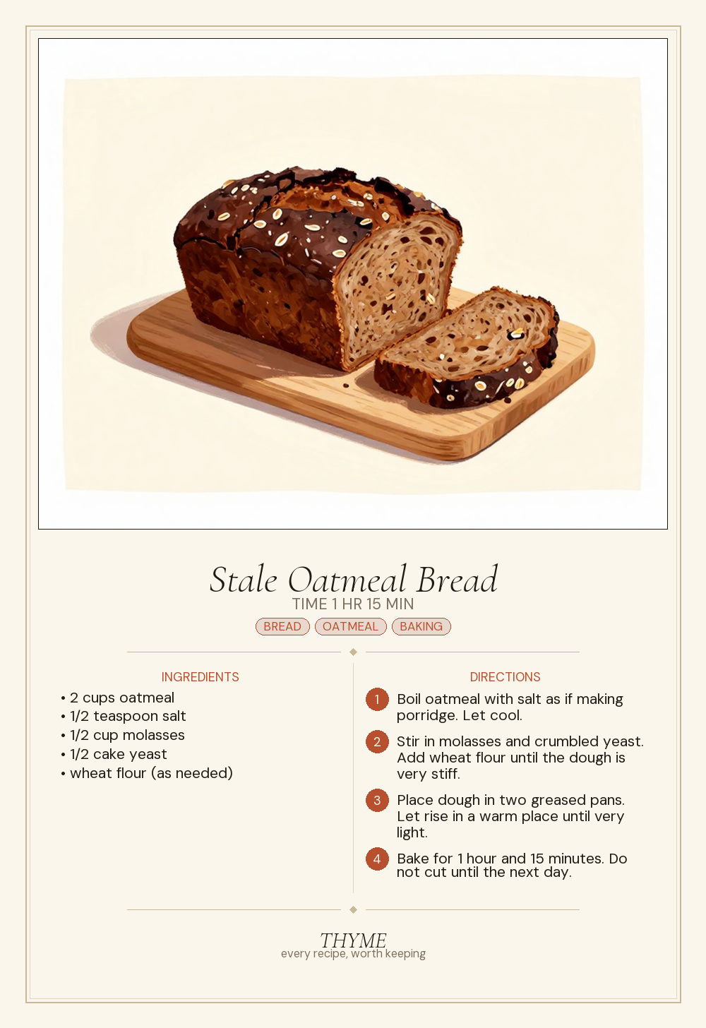 Stale Oatmeal Bread