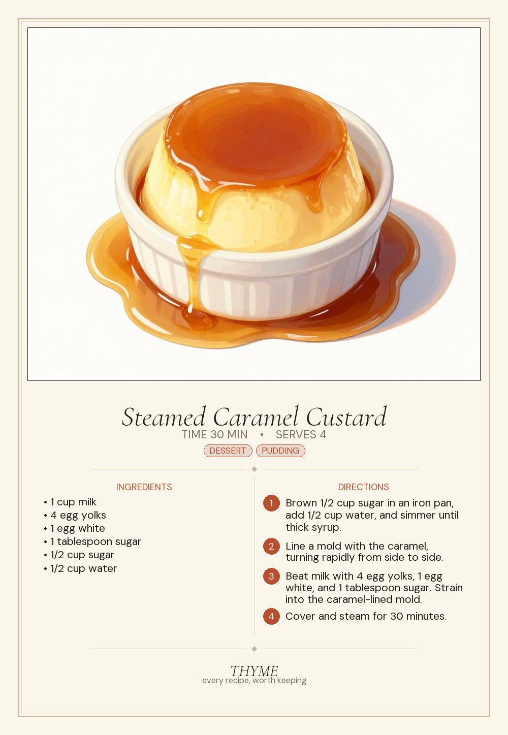 Steamed Caramel Custard
