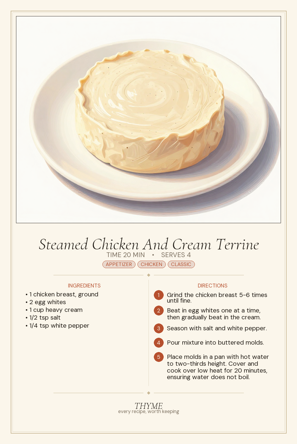 Steamed Chicken And Cream Terrine