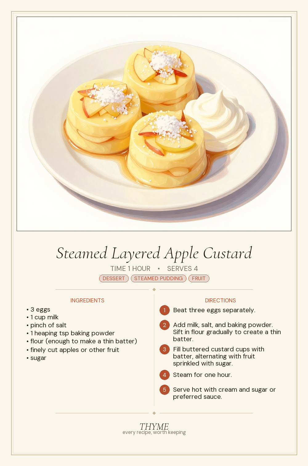 Steamed Layered Apple Custard