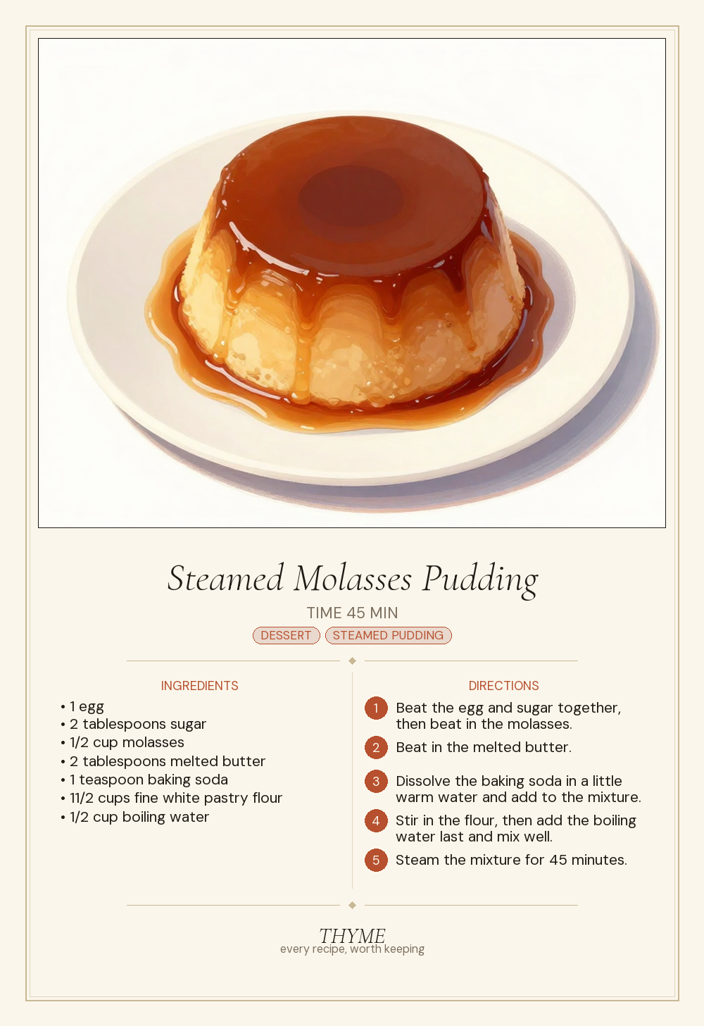 Steamed Molasses Pudding