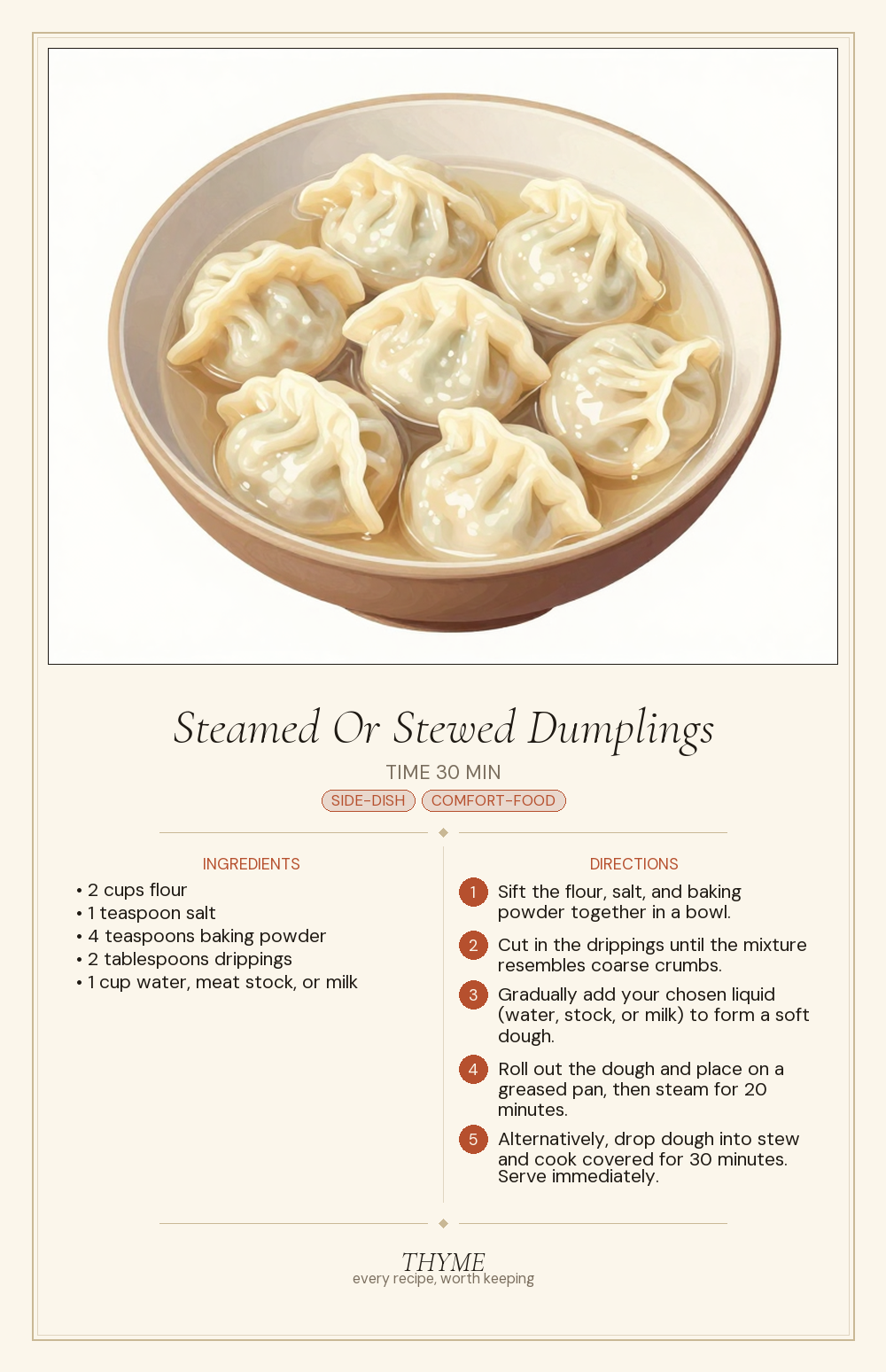 Steamed Or Stewed Dumplings