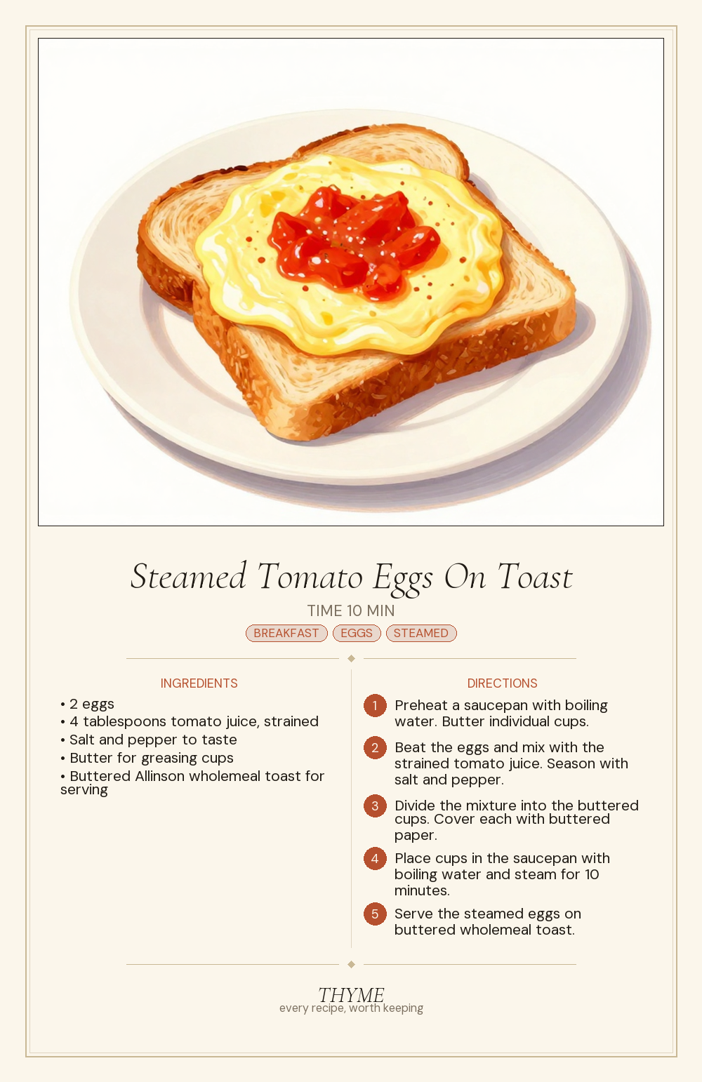 Steamed Tomato Eggs On Toast
