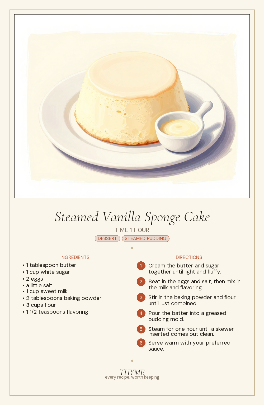 Steamed Vanilla Sponge Cake