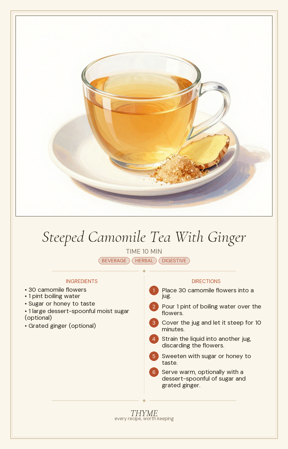 Steeped Camomile Tea With Ginger