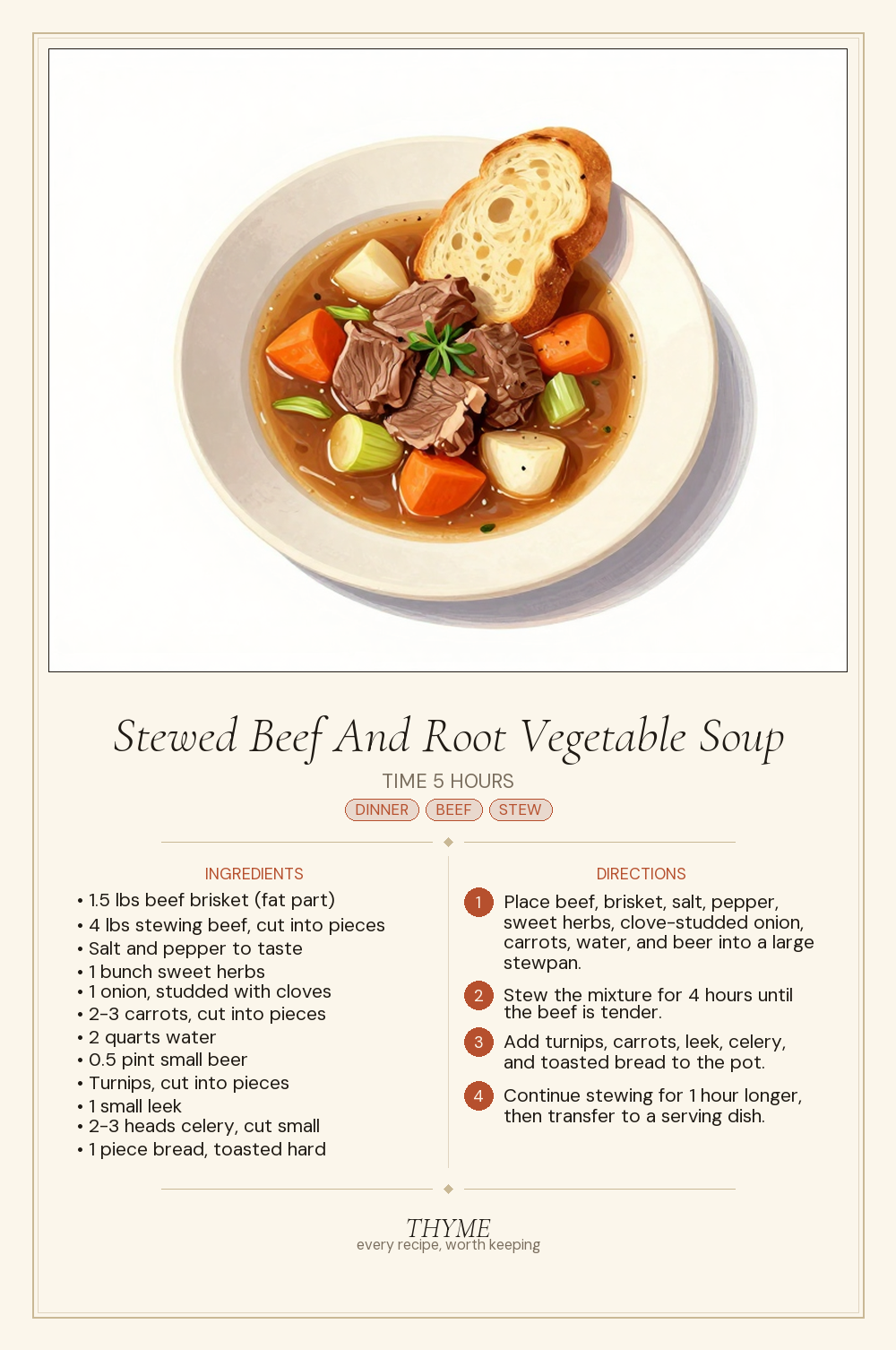 Stewed Beef And Root Vegetable Soup