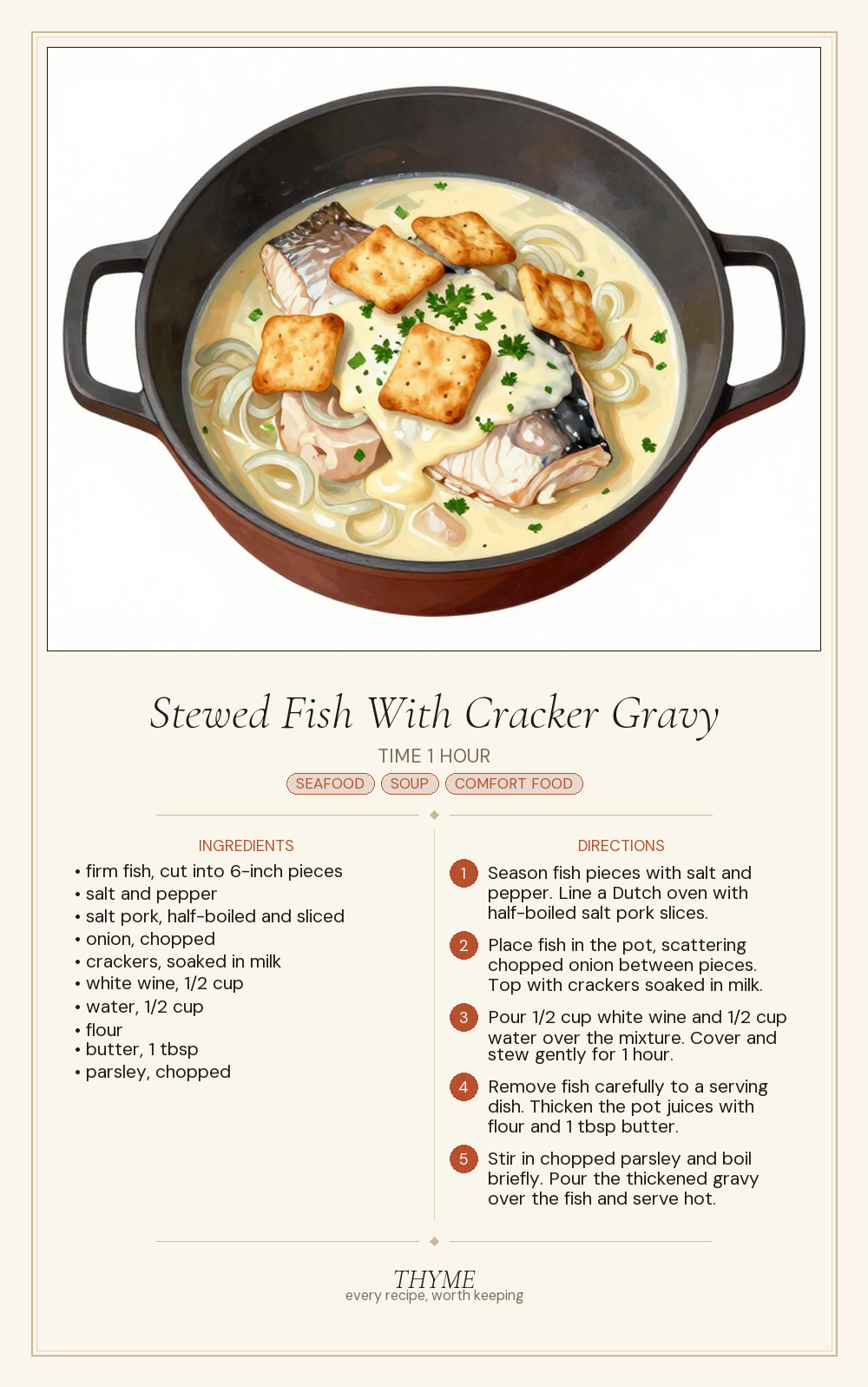 Stewed Fish With Cracker Gravy