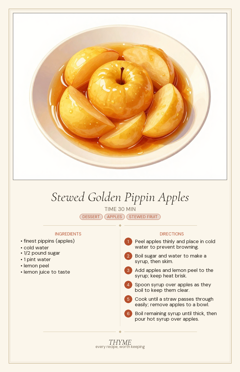 Stewed Golden Pippin Apples