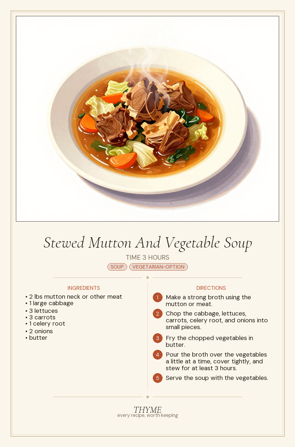 Stewed Mutton And Vegetable Soup