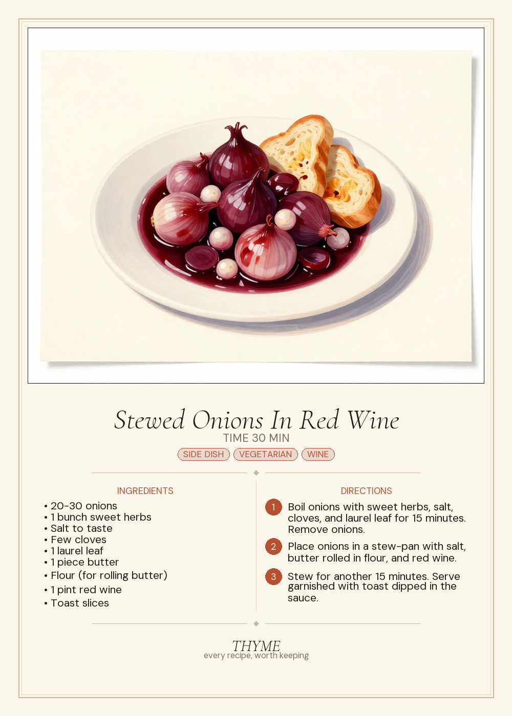 Stewed Onions In Red Wine