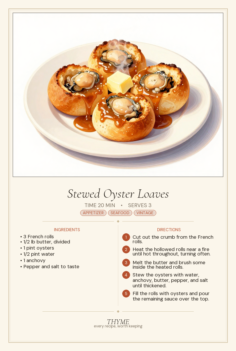 Stewed Oyster Loaves