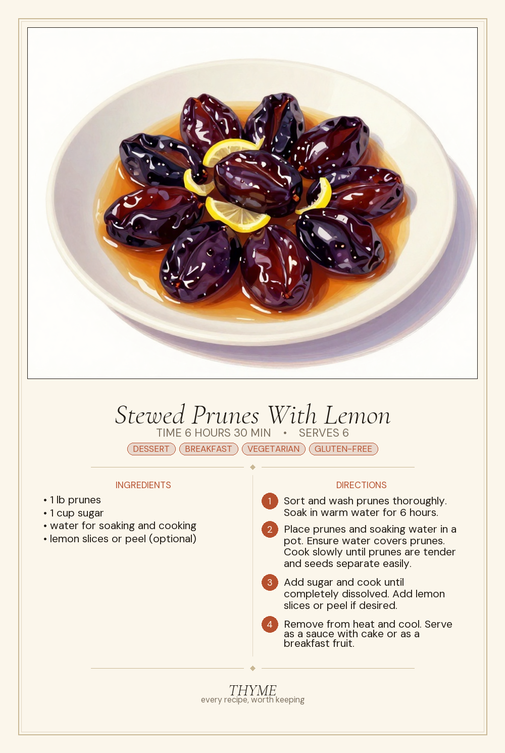 Stewed Prunes With Lemon