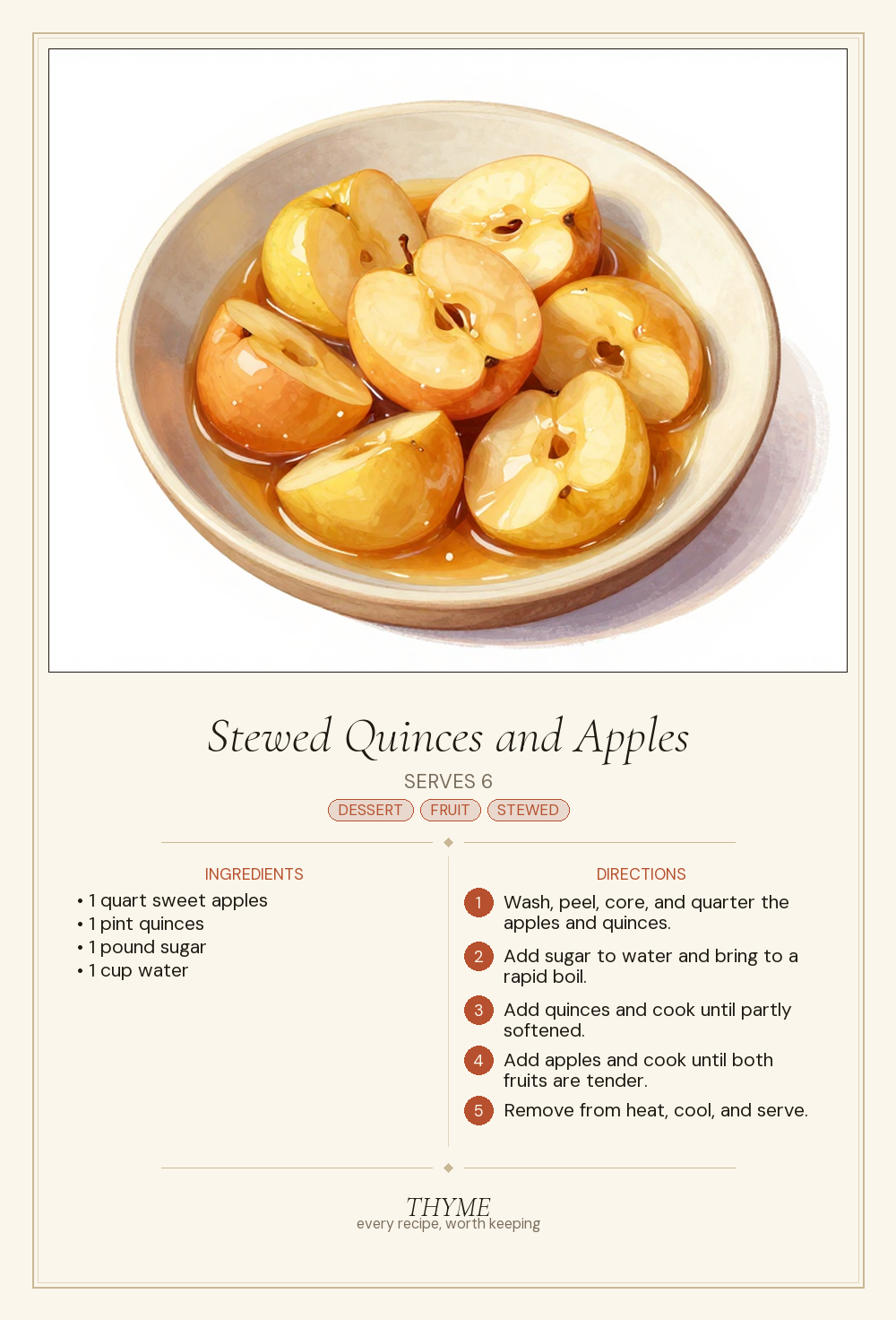 Stewed Quinces and Apples