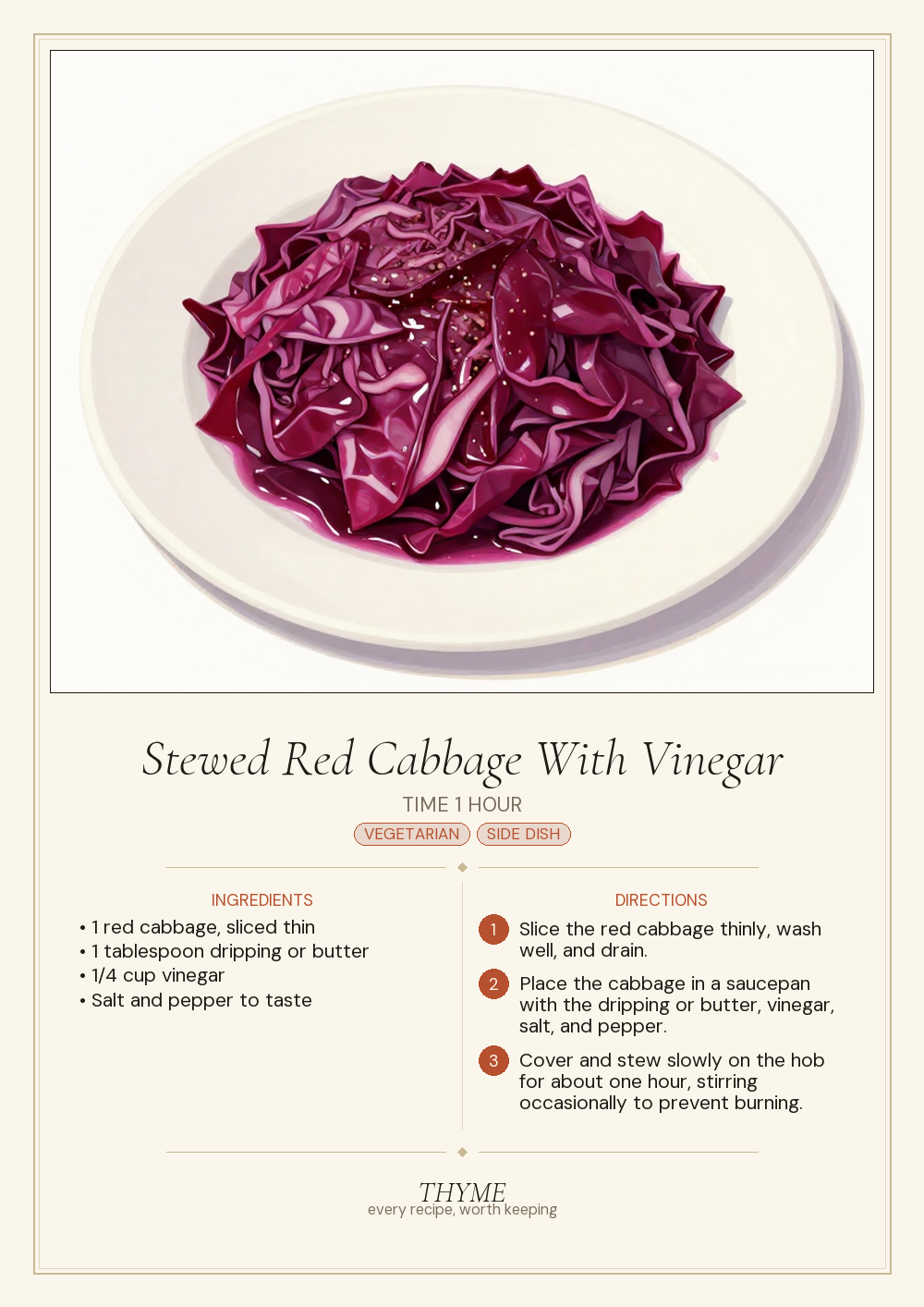 Stewed Red Cabbage With Vinegar