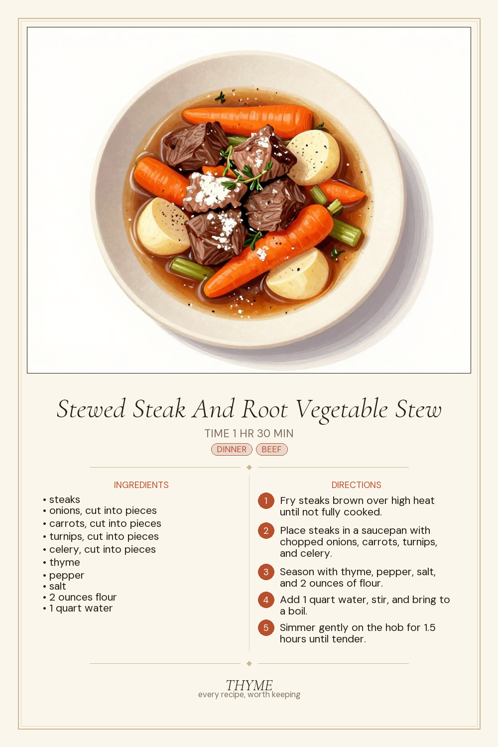 Stewed Steak And Root Vegetable Stew