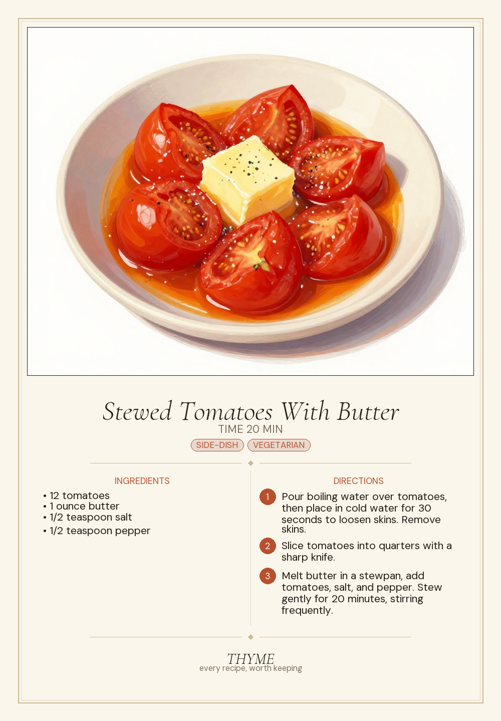Stewed Tomatoes With Butter