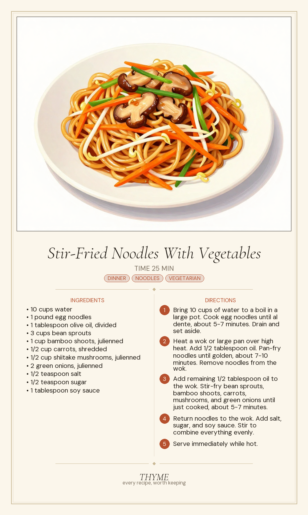 Stir-Fried Noodles With Vegetables
