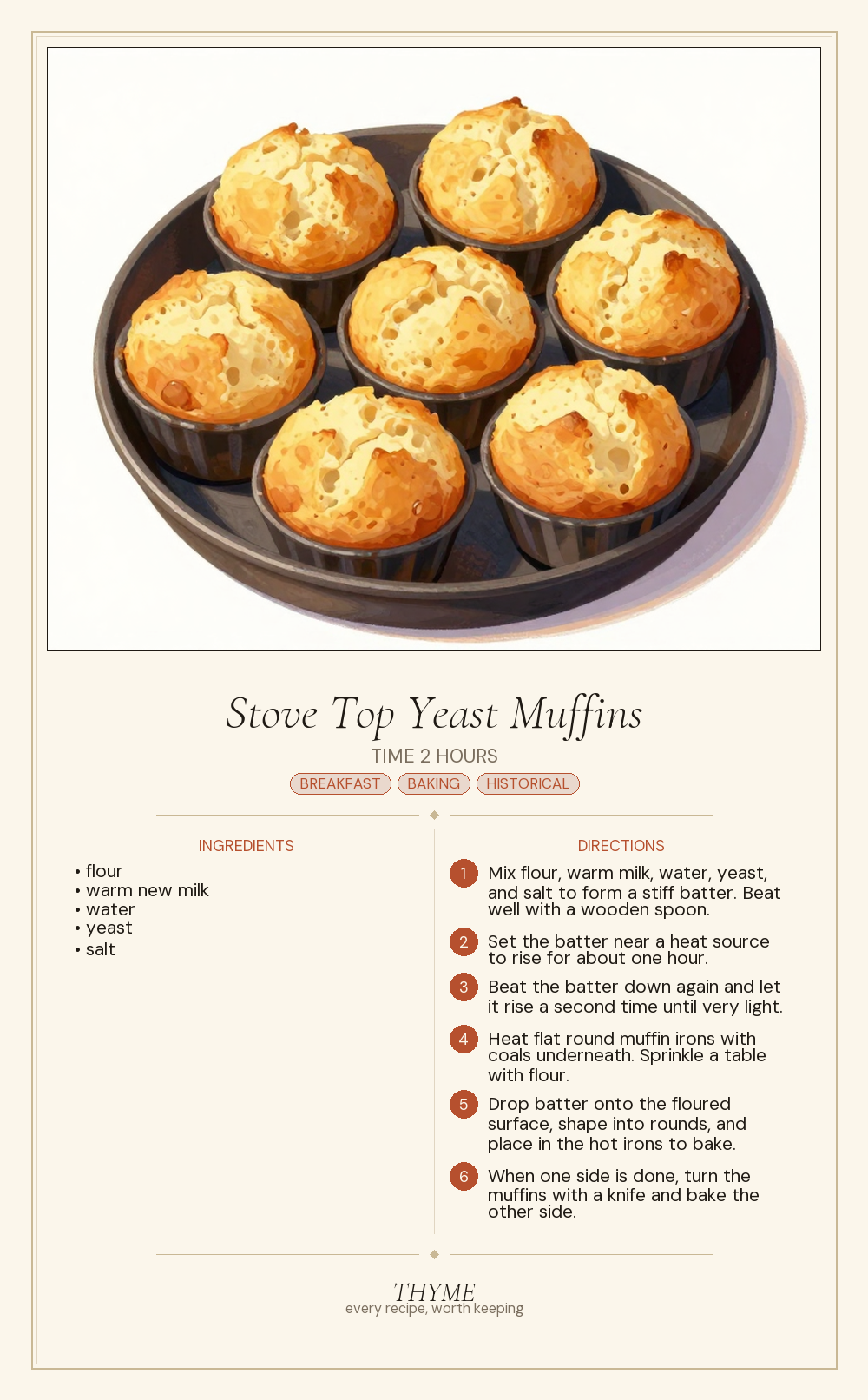 Stove Top Yeast Muffins