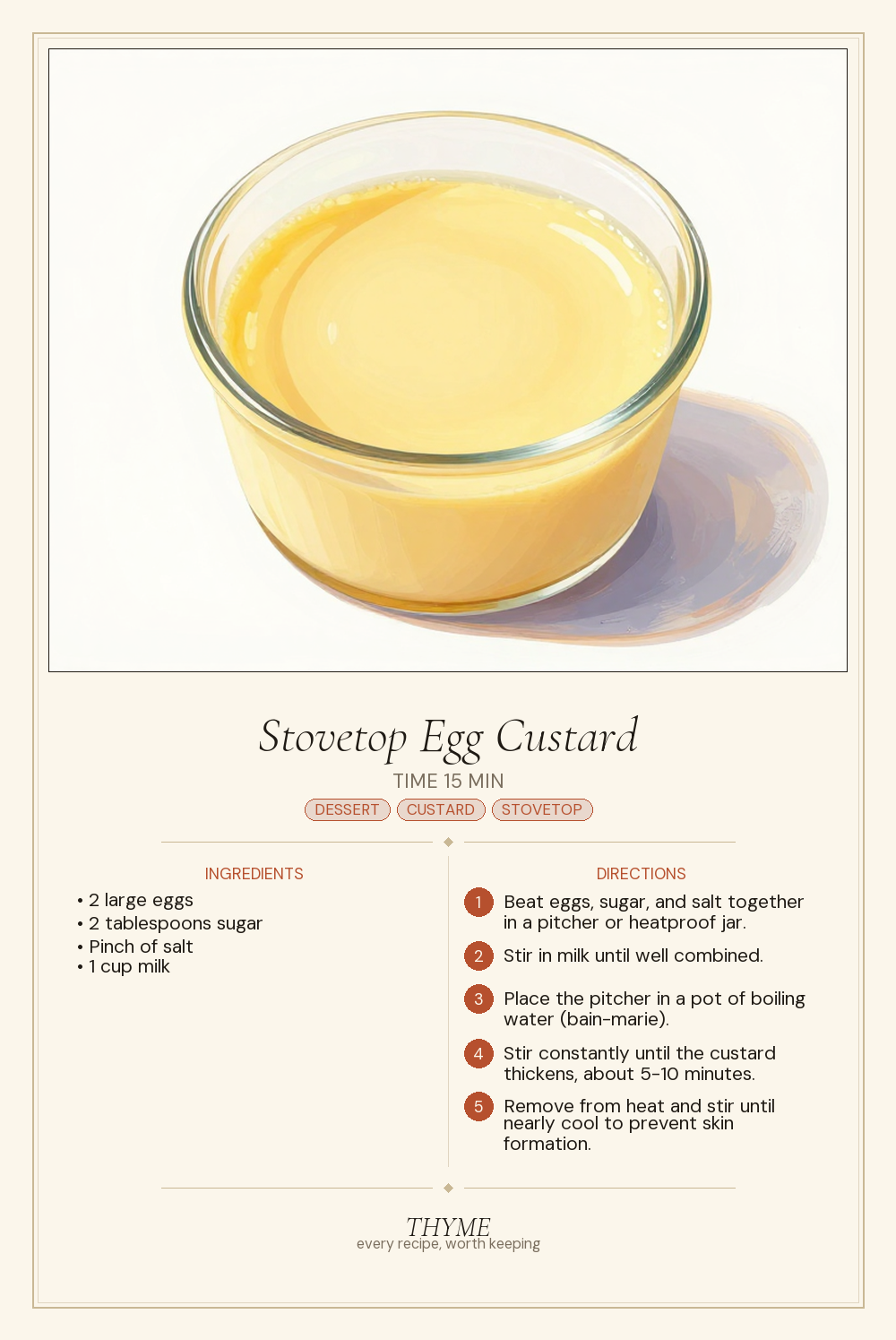 Stovetop Egg Custard