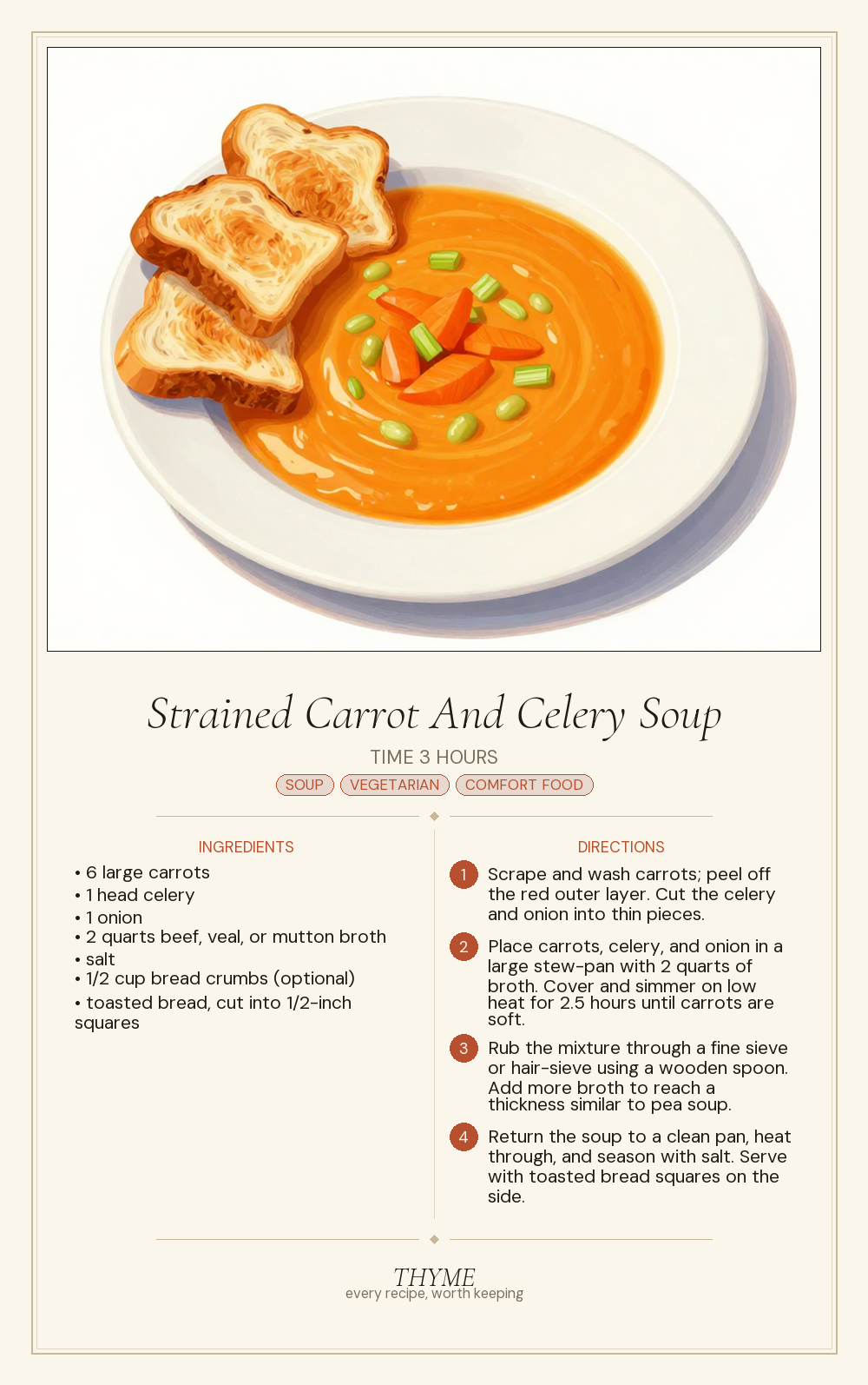 Strained Carrot And Celery Soup
