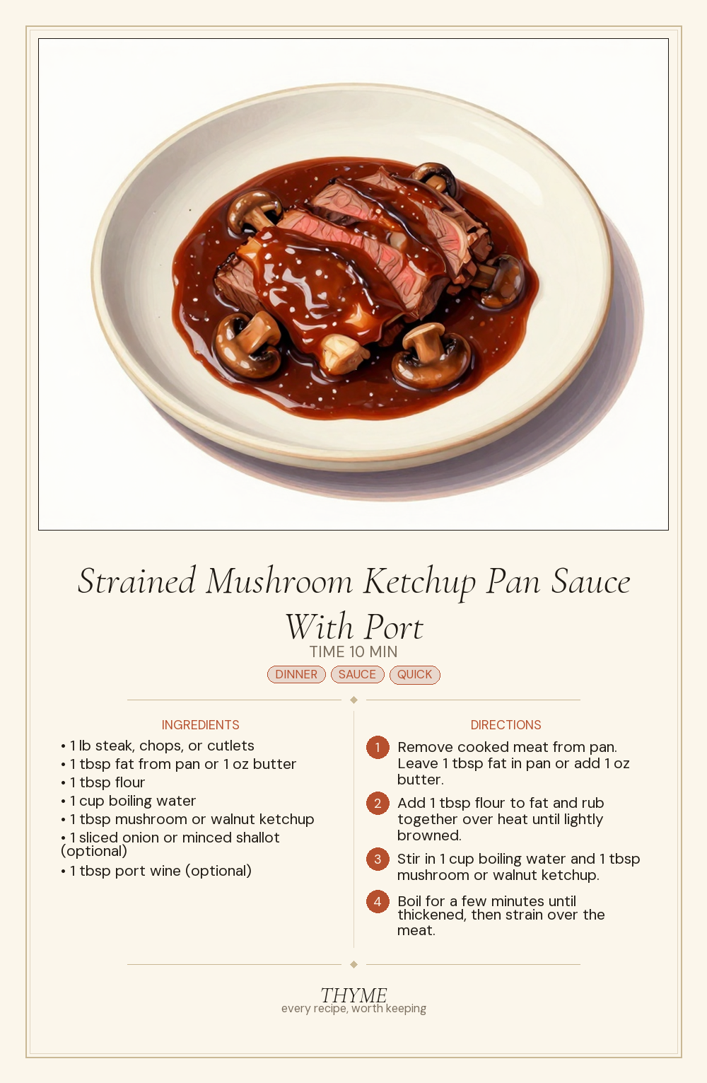 Strained Mushroom Ketchup Pan Sauce With Port